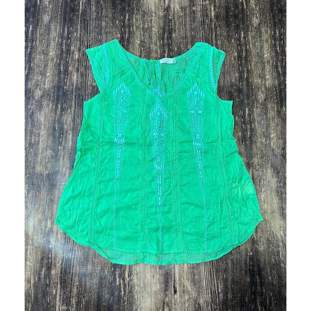 Meadow Rue Women Green Sleeveless Blouse size 4